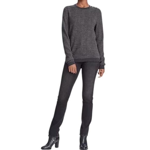 Lauren Ralph Lauren Plaid Size 100% Wool Multi Gray Sweater - Picture 3 of 13